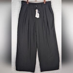 506-NWT‎ Aqua Black Wide-Leg Trousers